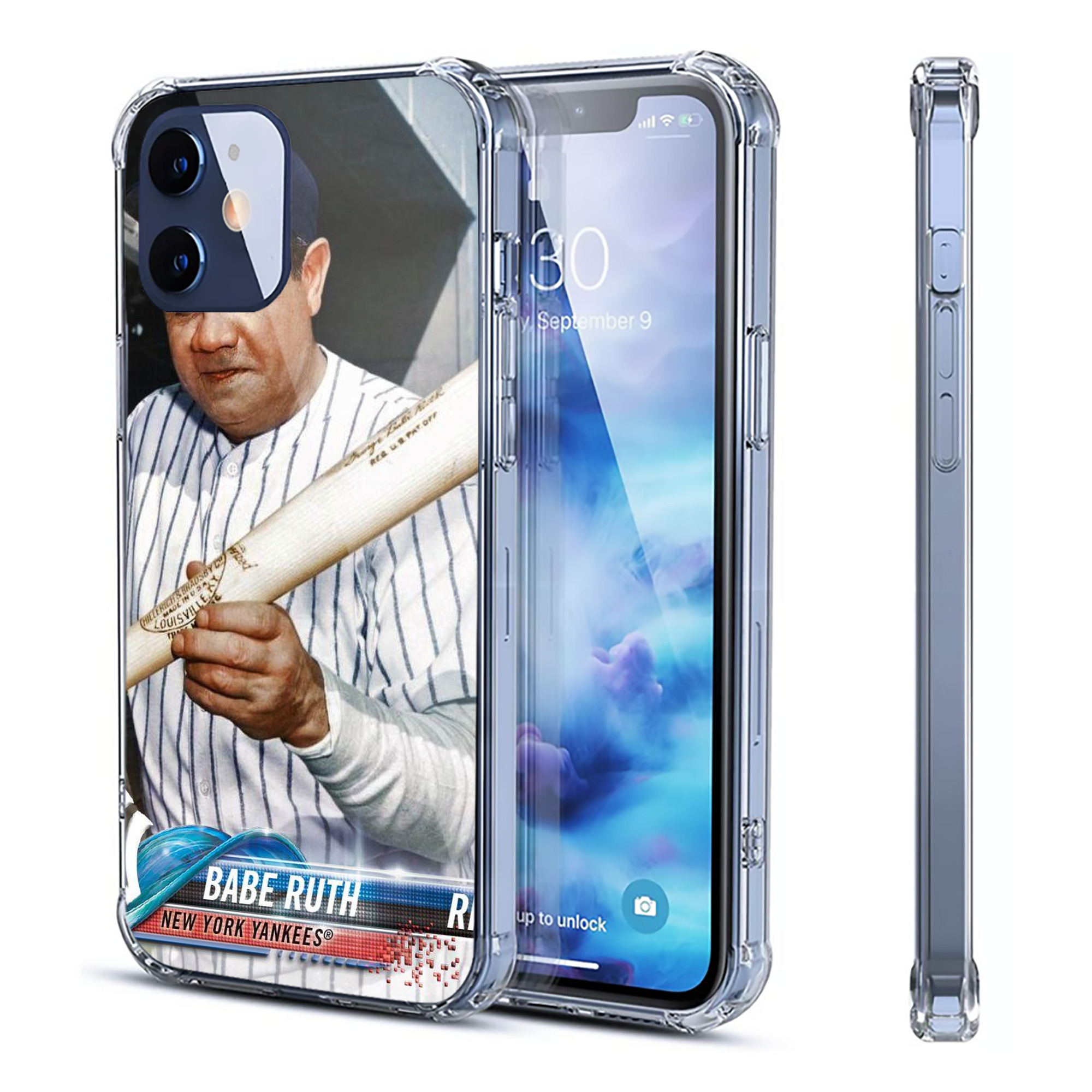 Babe Ruth 20 Clear IPhone 12 Case – Soft TPU With UV Print – Enhanced Drop Protection, Precise Fit, Anti-Fingerprint, Customizable Design, Scratch-Resistant, Yellow-Resistant